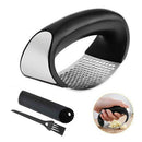 3pcs/set Stainless Steel Garlic Press Ginger Crusher Kitchen Tool (Green) A