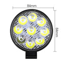 2x 27W 9LED Round Flood Fog Work Light Bar Lamp For Truck Tractor OZ