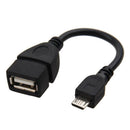 15cm OTG Cable Micro-USB male + USB female socket (Black)