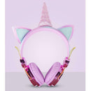 2x Unicorn Cartoon Rhinestones Glitter Kids On Ear Headphone for Girls