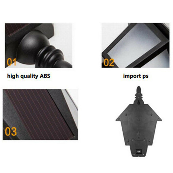 Solar Powered Lights PIR Motion Sensor Bright Spotlight Adjustable 3LED