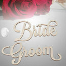 2pcs Bride Groom Wedding Chair Sign Bride and Groom Wedding Chairs Back Han R4J1