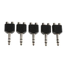 6.35mm 1/4'' Male to Dual RCA Stereo Female MIC/Audio Splitter Converter, 5 PACK