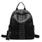 Punk Women Rivets PU Leather Zipper Backpack Teen Girls Casual Shoulder Bag A