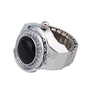 Charm Electronic Quartz Agate Round Elastic Finger Ring Watch Women Jewelry