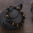 Mens Womens 8MM Tiger Eye & Matte Mala Stone Beads Yoga Beaded Bracelet