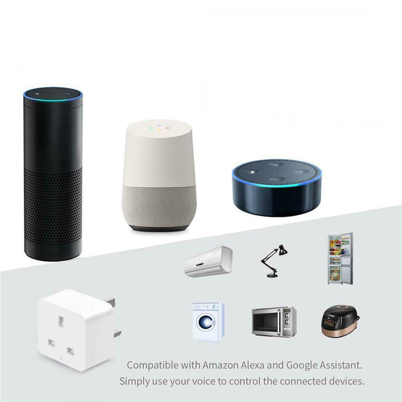 Intelligent WiFi Smart Timer UK Plug Socket Outlet App Amazon Alexa Google