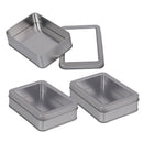 3x Rectangle Tin Storage with Window Lids Small Parts Beads Storage Case Box