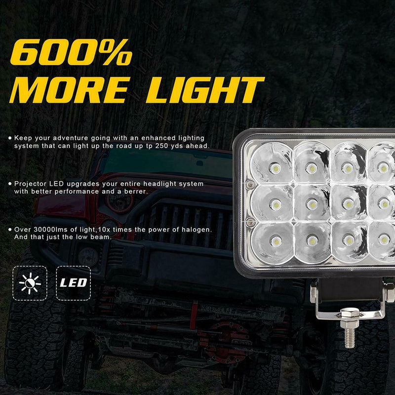 150W 4x6 LED Offroad Headlight Hi/Low Sealed Beam Light for Wrangler Truck A