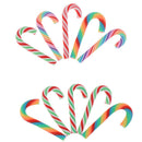 10PCS Rainbow Stripe Fimo Clay Christmas Cane Candy Party Embellishments De ME