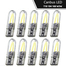 10Pcs T10 License Light Bulbs 194 168 W5W COB Car LED CANBUS White La%!