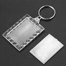 Lot of 5 Pcs Keychain Ring DIY Rectangle Lace Blank Photo Frame 3.9x5cm U4J5