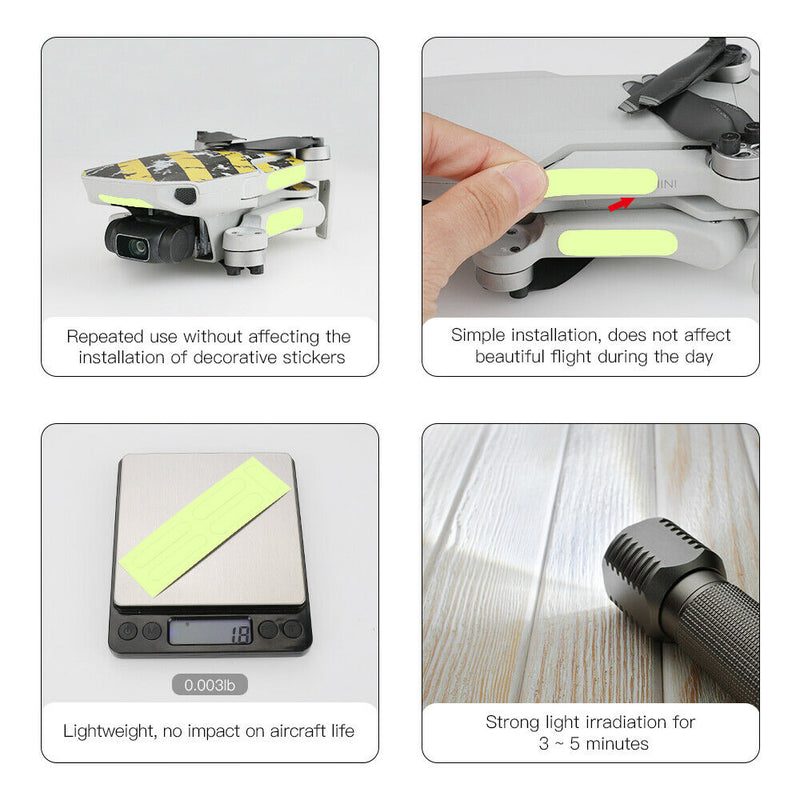 Night Flight Luminous Stickers Fluorescent Decals  for DJI Mavic Mini 2PCS
