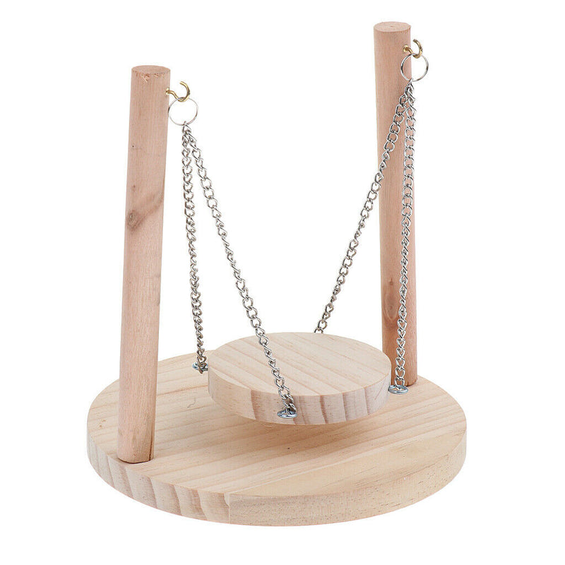 Bird Stand Wood Perch Swing for Parrot Macaw African Grey Parakeet Cockatiel