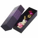 Rose Valentine's Day Gift Golden Rose Flower with Little Bear Fuchsia