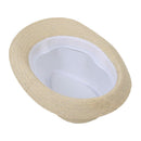 Beige Casual Straw Fedora Hat Sun Hat For Lovers K2C1