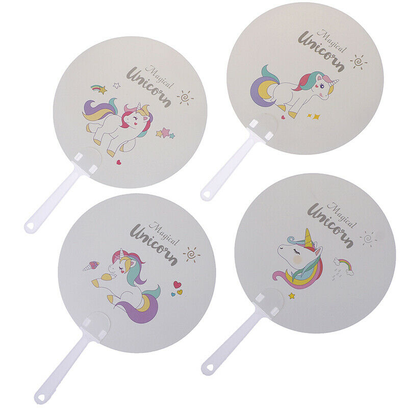 Hand Fan Cute Travel Fan Unicorns cactus cat Shape Cloth Fan Japanese Style ME