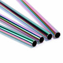 Stainless Steel Straws Colorful, Reusable Straws Multicolour 8.5inch Set of K6L9