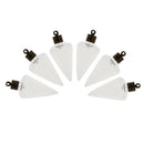 6Pcs Christmas Tree Shape Glass Bottle Charm Pendant With Bead Caps