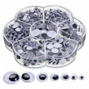 700 X 4-12mm WIBBLY WOBBLY GOOGLY EYES. CRAFTS, STICK ON STICKERS SELF ADHESIVE
