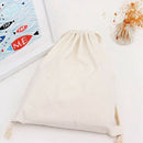 Canvas Drawstring Tote Bag Storage Backpack Solid Color Gym Pe Sports Sack