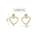 Korean Fashion Screw Big Hollow Love Heart Dangle Earrings For Women Girl S S1I8