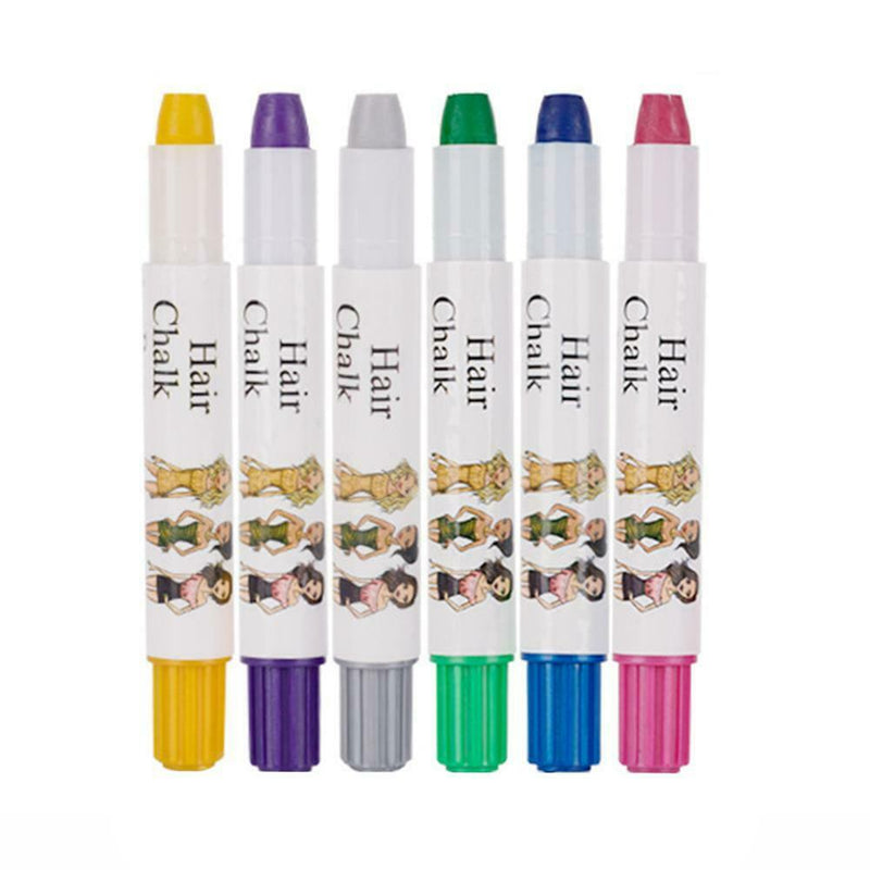6 Colors Non-toxic Temporary Salon Kit Dye Chalk Pastels Beauty Hairstyle Tools