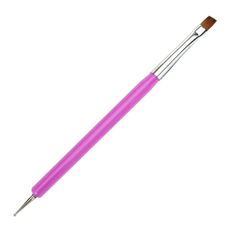 1pc Pro Double-Ends Nail Art Pen Painting Dotting Polish Brush Tools(Pink)