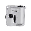 Mini 60X Zoom LED Lighted Pocket Microscope with Leather Case for Jewelry/Stamp