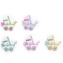 10 pcs wood sewing button scrapbooking crafts baby carriage mixed two holes BX