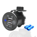 Motorcycle Dual USB Charger Socket 3.1A Waterproof Touch Switch Power Outlet