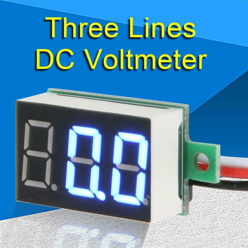 0.36inch LED Digital Voltmeter DC0-100V Three Line Volt Meter(Blue)