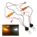 1pair BAU15S 42-LED 2835 SMD 50W Dual-Color Switchback DRL Turn Signal Light Kit