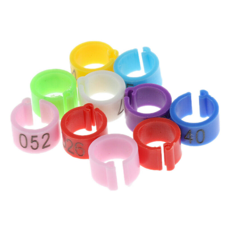 50x Birds Foot Rings Parrot Leg Bands Pigeons Identification Opening Foot Ring