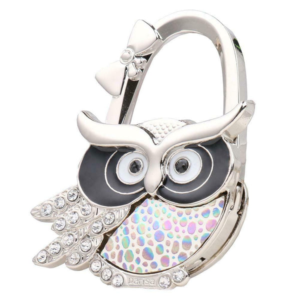 Rhinestone Owl Folding Bag Handbag Purse Table Hook Hanger Holder #gib
