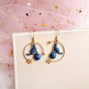 Fashion Enamel Cat Star Drop Dangle Statement Earrings Women Jewelry Accessor-OZ