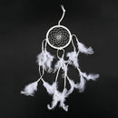 Handmade atrapauenos-SODIAL(R)Handmade atrapauenos white feather with clear