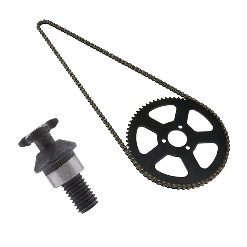 1 Set 49cc T8F 6T Front Sprocket Pinion + 68 Links Chain Rear Sprocket Black