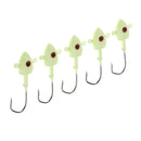 5pcs Jig Head Fishing Hooks Lure Weighted and Fast Sinking Luminous 6cm/21g