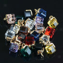 20pcs Alloy Cube Crystal Pendants Charms Findings for Jewelry Making Crafts