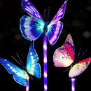 3 Pack Solar Stake Multi Color Changing LED Lights Butterflies Fiber Optic A8B5