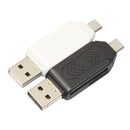 2Pcs 2 in 1 Dual USB Plug OTG SD TF Card Reader for Smartphone Computer