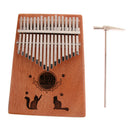 Mahogany African 17 Keys Kalimba Thumb Piano Hammer Cloth Bag for Gift Wood