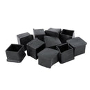 10pcs 30x30mm Square Rubber Desk Chair Leg Foot Cover Holder Protector Blac