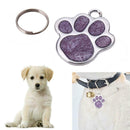 Stainless Steel Glitter Custom Pet Dog Tag Engraved Feet Card(Purple)