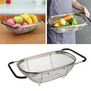 Adjustable Stainless Steel Kitchen Colander Strainer On Handles