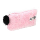 Cute Soft Plush Pencil Bag Stationery Cosmetic Pouch Student Supply (Pink) A