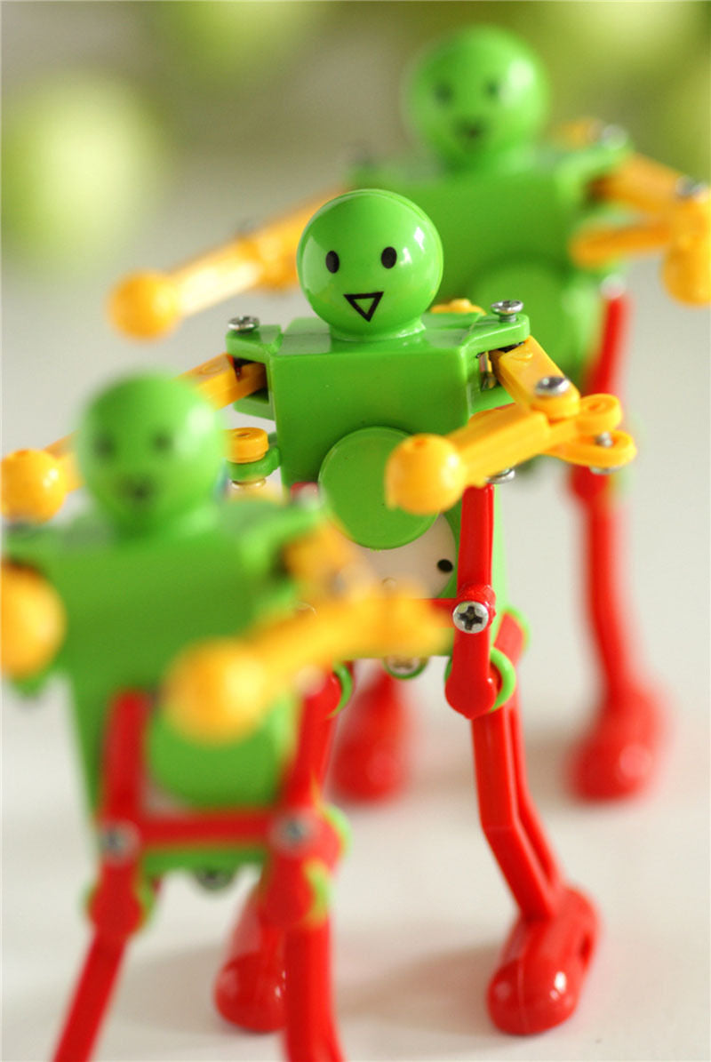 3x Real Ritzy Child Plastic Clockwork Spring Wind Up Dancing Robot Toys GifRR8ly