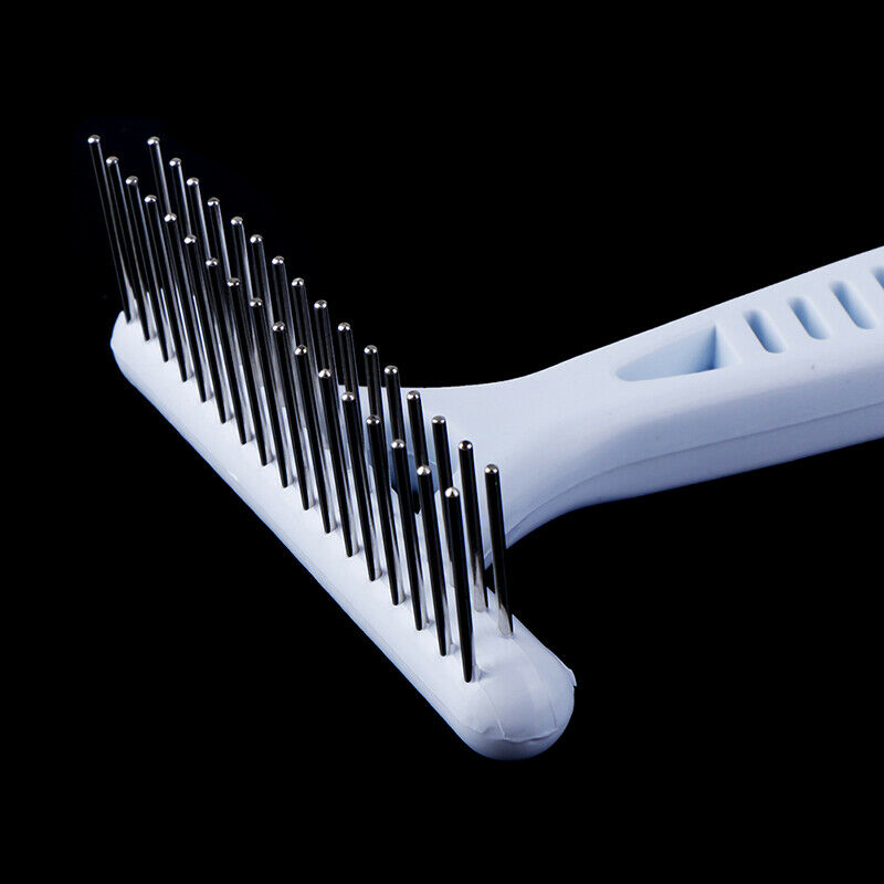 Pet White Rake Comb Stainless Steel for Dog Double-Tooth Dislocation GroomingS3C