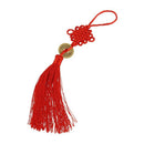 Copper cash detail tassel Chinese knot hanging ornament red 24cm X6C3